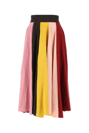 Dolce & Gabbana Colour Block Striped Midi Skirt
