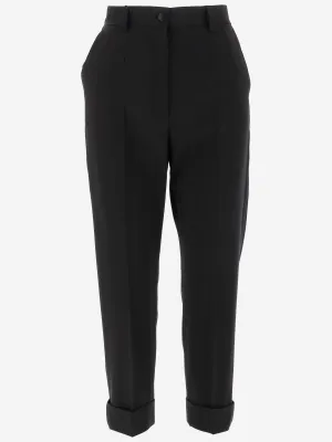 Dolce & Gabbana Cuffed Hem Tapered Trousers