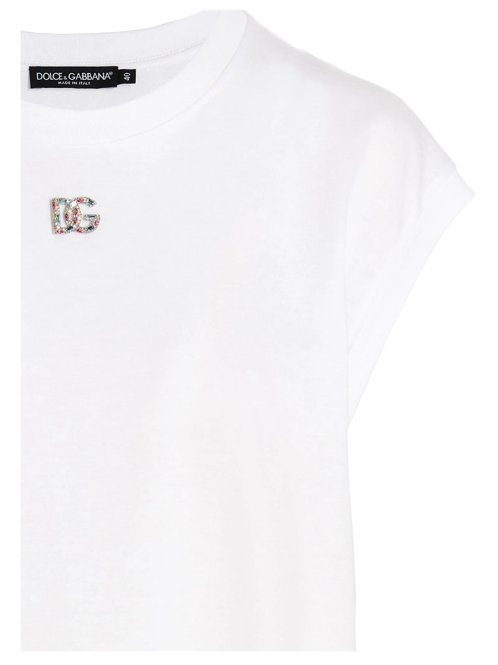Dolce & Gabbana DG Logo Embellished Jersey T-Shirt