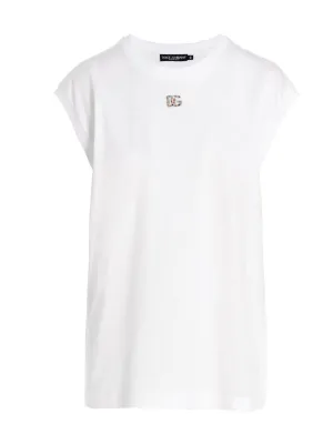 Dolce & Gabbana DG Logo Embellished Jersey T-Shirt