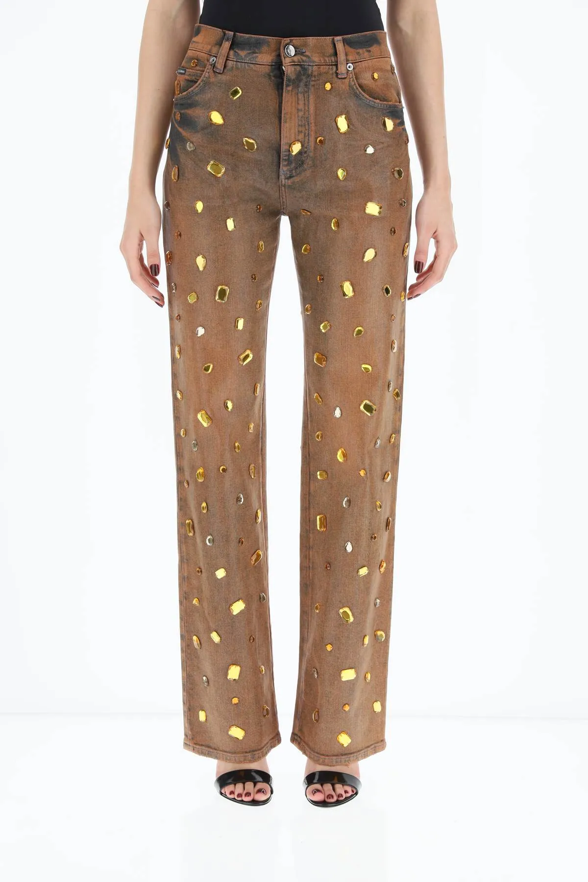 Dolce & Gabbana Embellished High-Waisted Jeans