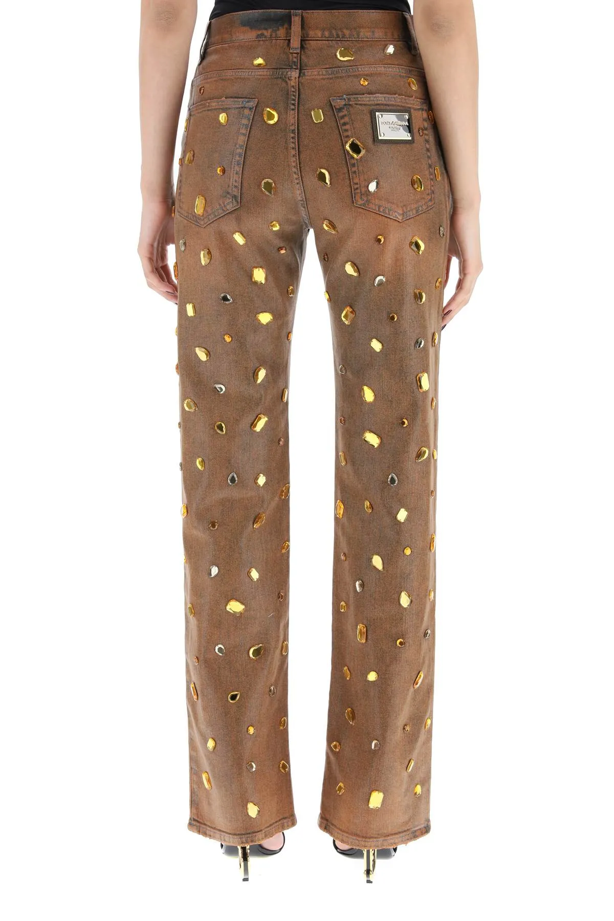 Dolce & Gabbana Embellished High-Waisted Jeans