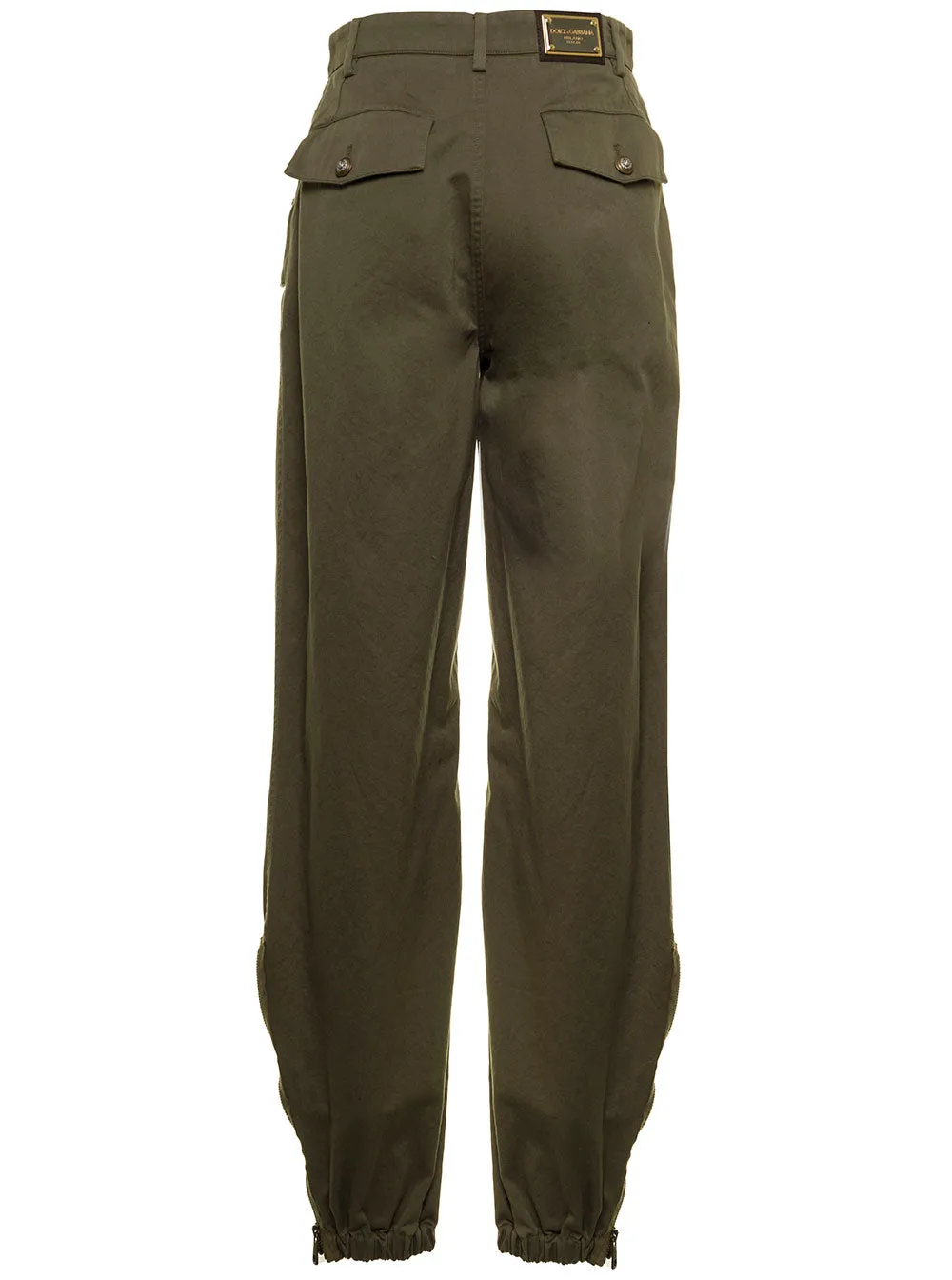 Dolce & Gabbana Logo Patch Straight Leg Cargo Trousers