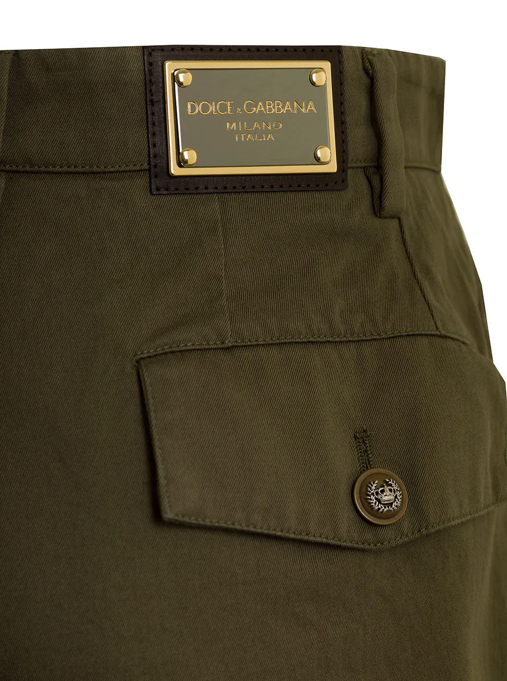 Dolce & Gabbana Logo Patch Straight Leg Cargo Trousers