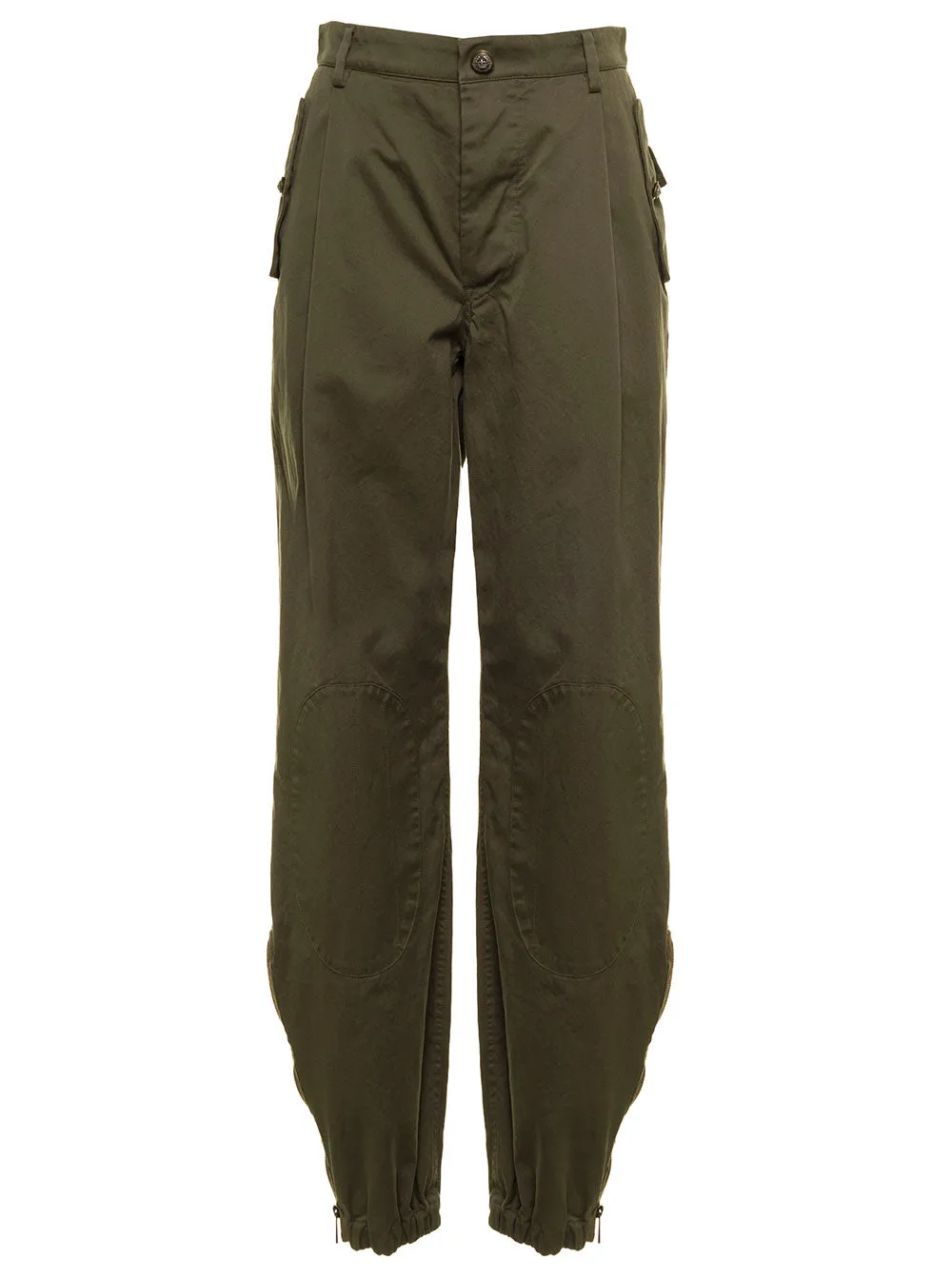 Dolce & Gabbana Logo Patch Straight Leg Cargo Trousers