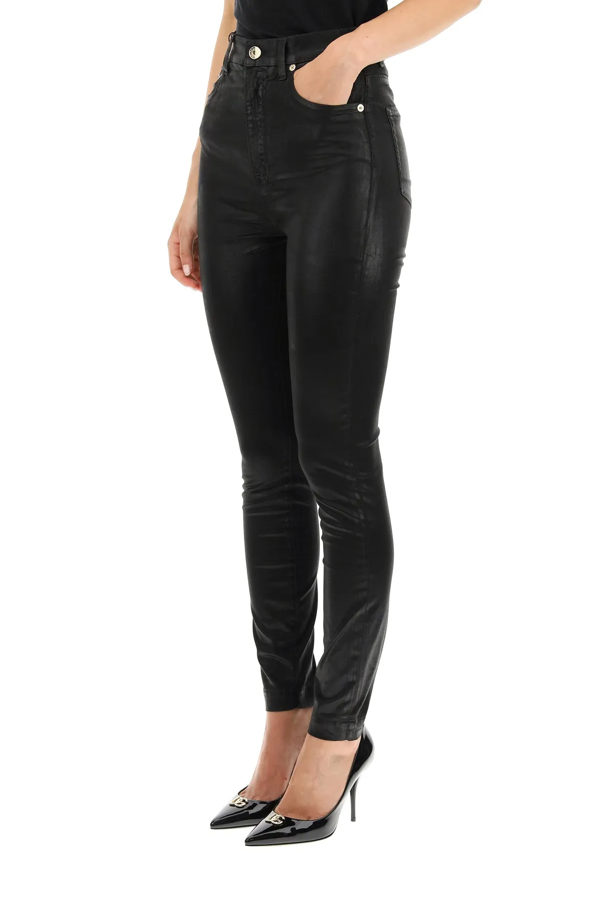 Dolce & Gabbana Logo Plaque Skinny Jeans