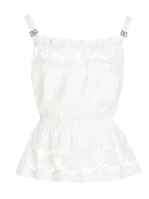 Dolce & Gabbana Openwork Embroidery Poplin Top