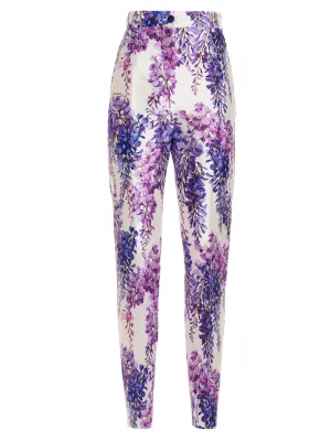 Dolce & Gabbana Wisteria-Printed Mikado Pants