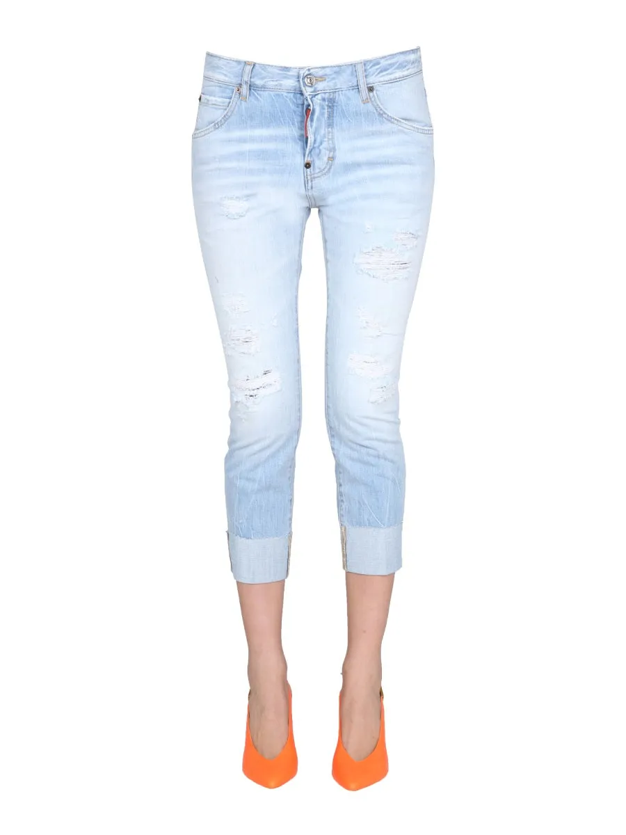 Dsquared2 Cool Girl Distressed Cropped Jeans