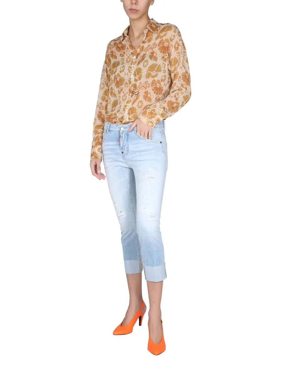Dsquared2 Cool Girl Distressed Cropped Jeans