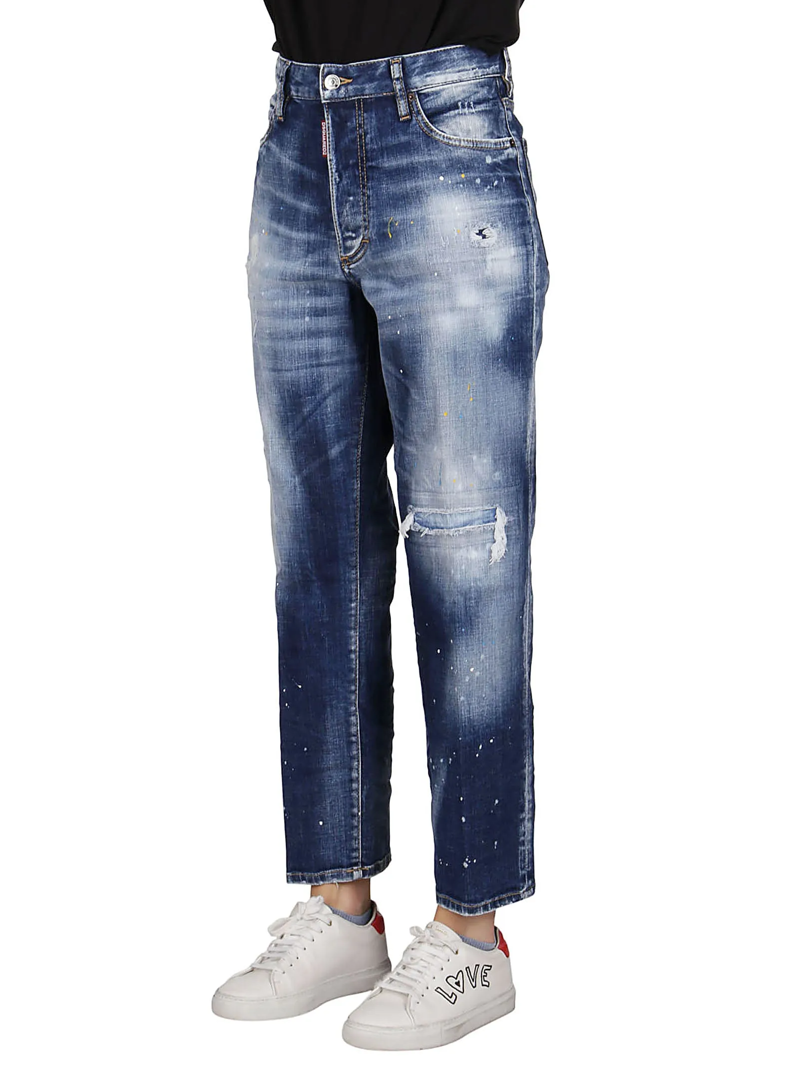 Dsquared2 Distressed-Detailed Cropped Jeans