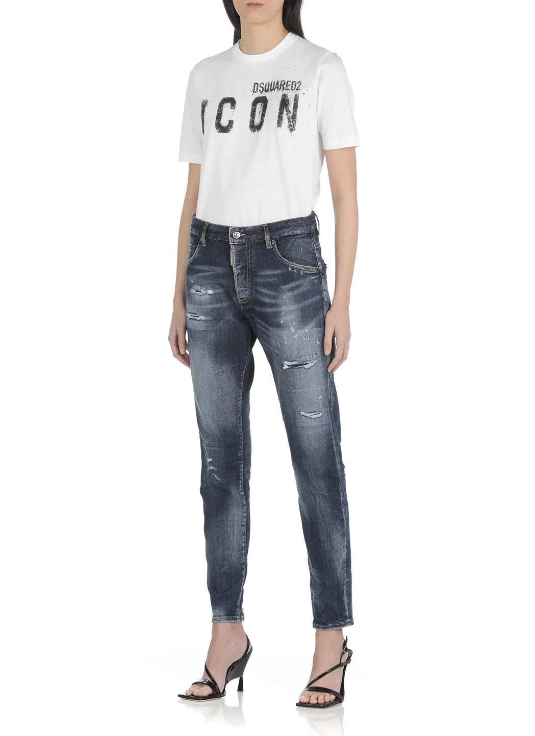 Dsquared2 Distressed Paint-Splatter Jeans