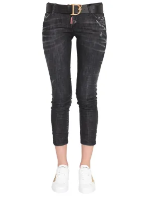 Dsquared2 Distressed Skinny Cropped Jeans
