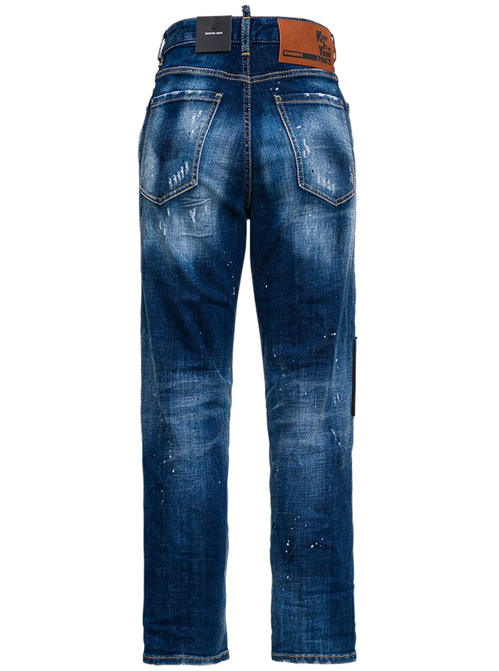 Dsquared2 Distressed Straight-Leg Cropped Jeans