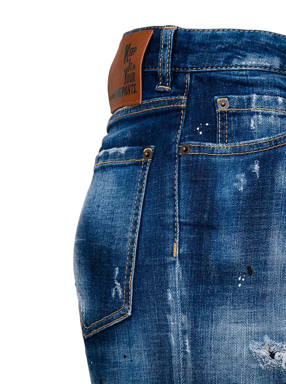 Dsquared2 Distressed Straight-Leg Cropped Jeans
