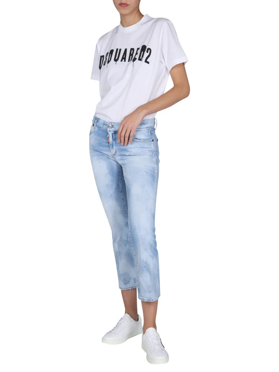 Dsquared2 Kick Flare Cropped Jeans