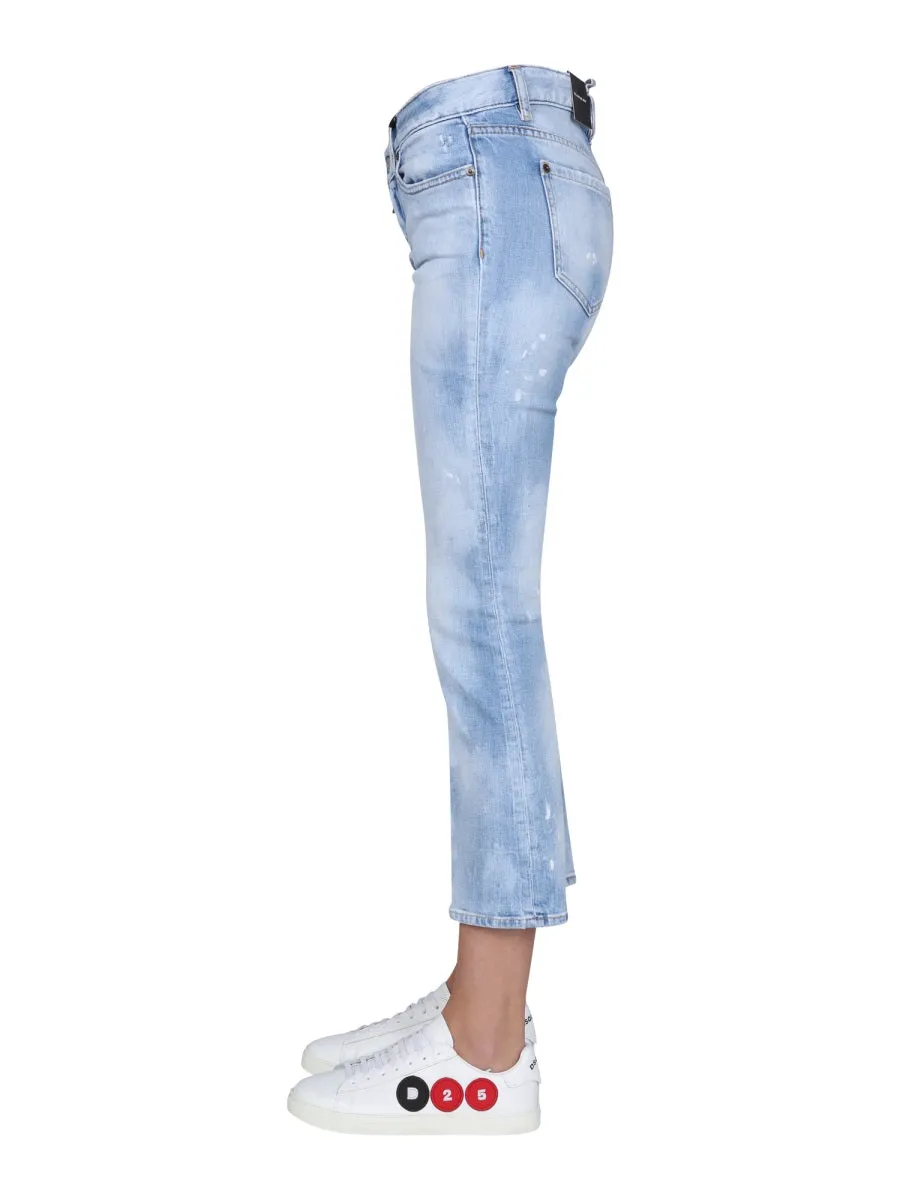Dsquared2 Kick Flare Cropped Jeans