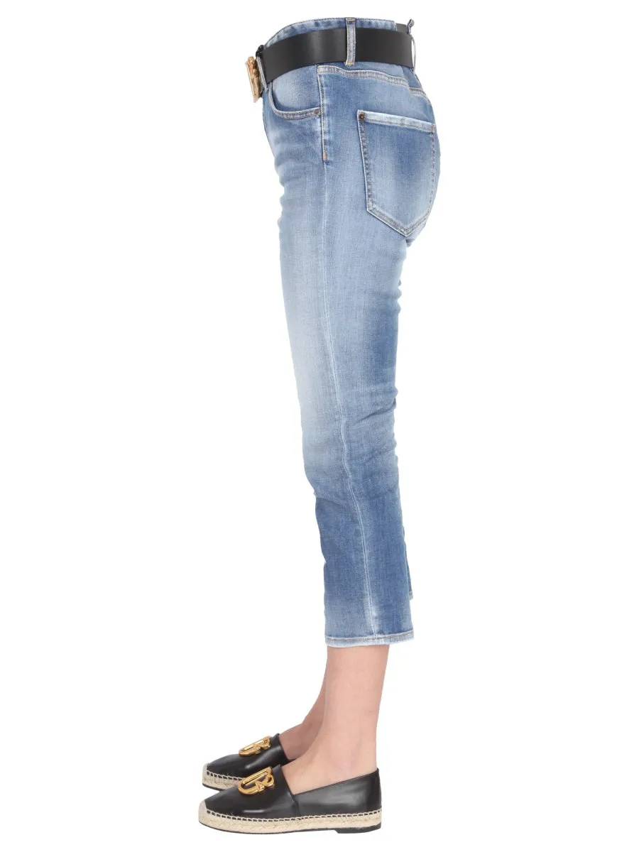 Dsquared2 Logo Detailed Cropped Jeans
