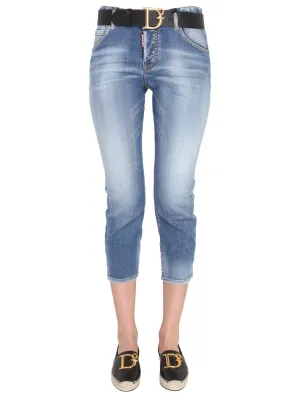 Dsquared2 Logo Detailed Cropped Jeans