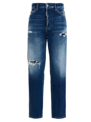 Dsquared2 Logo Patch Distressed Jeans