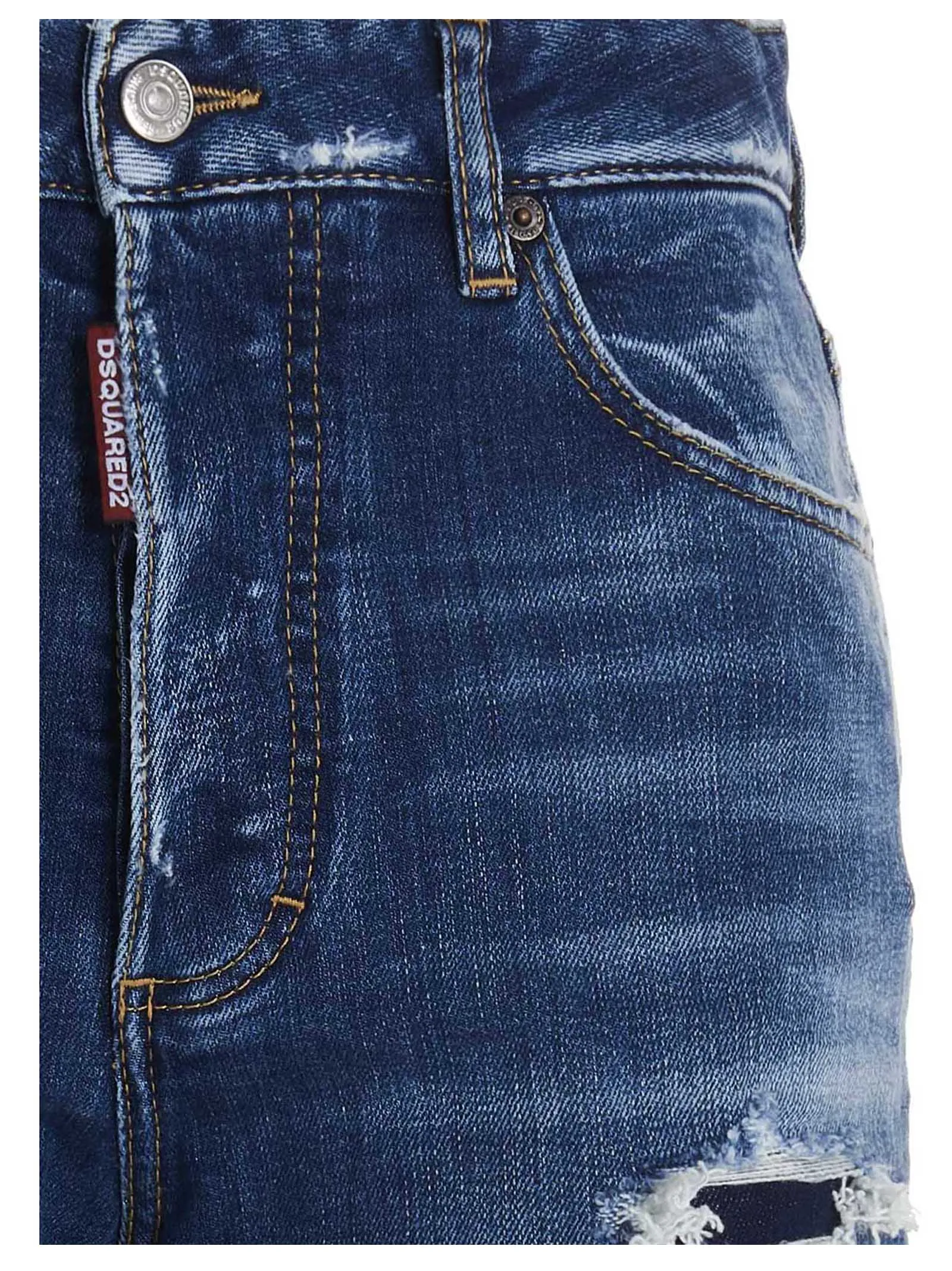 Dsquared2 Logo Patch Distressed Jeans
