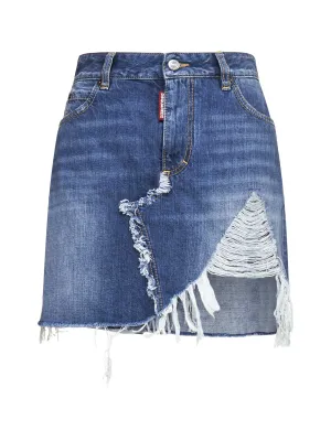 Dsquared2 Logo Patch Ripped Skirt