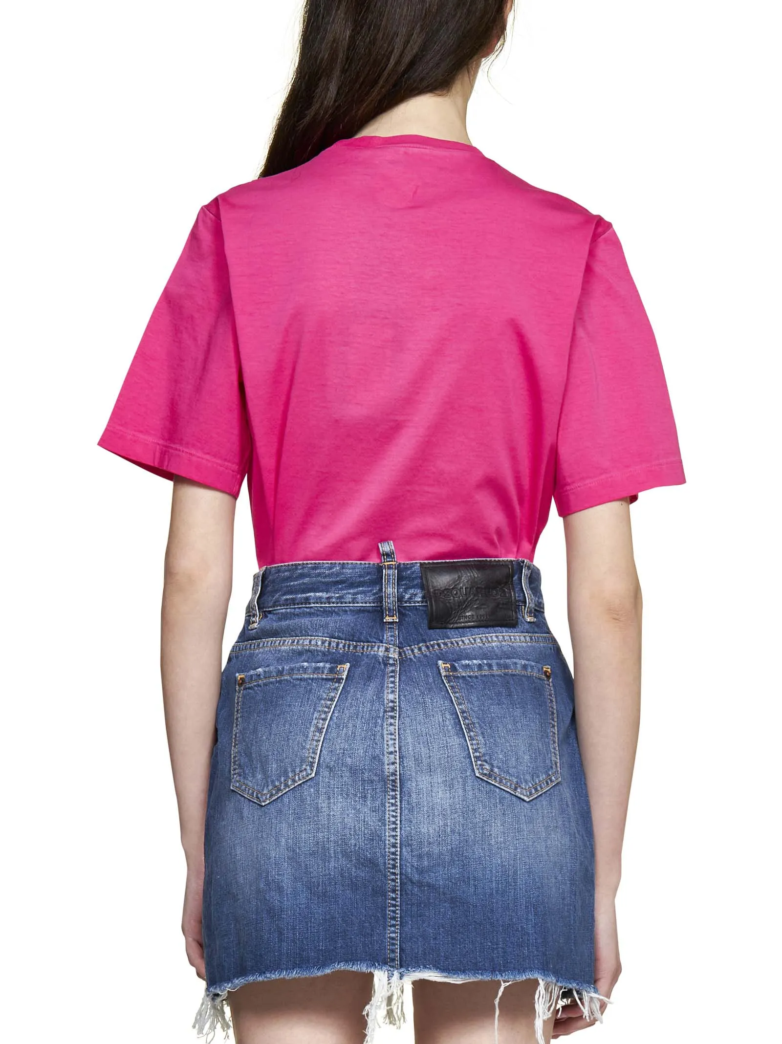 Dsquared2 Logo Patch Ripped Skirt