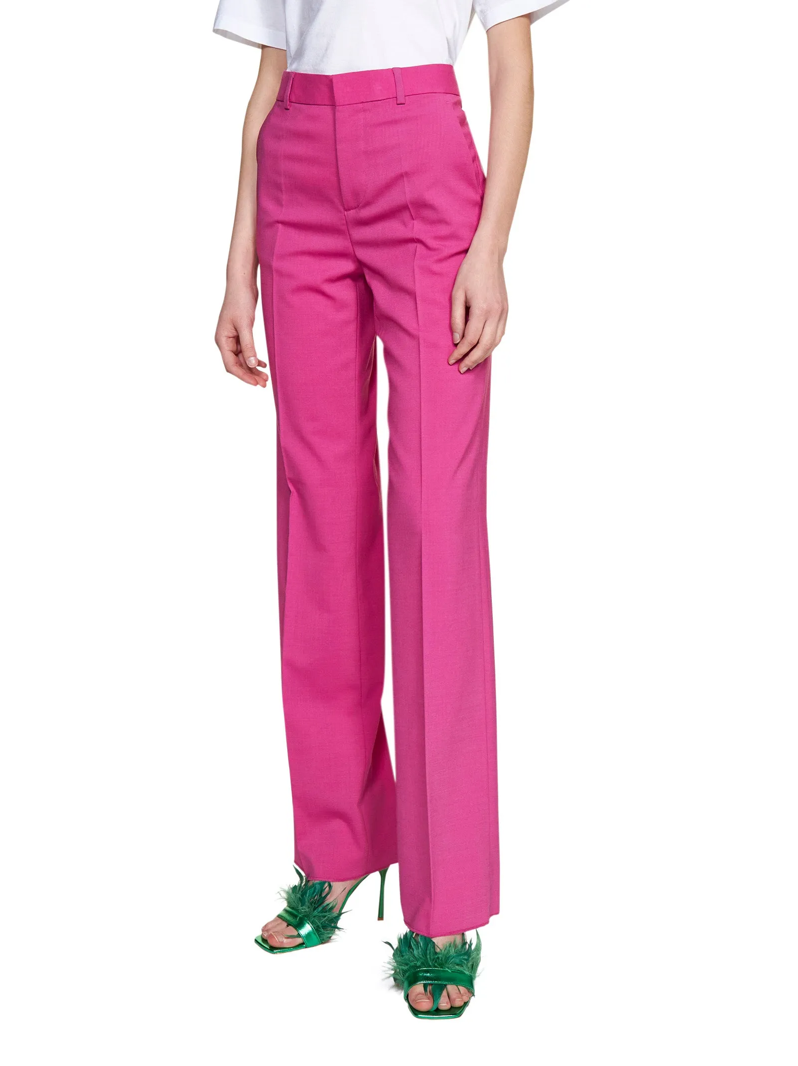 Dsquared2 Logo Plaque Wide-Leg Trousers
