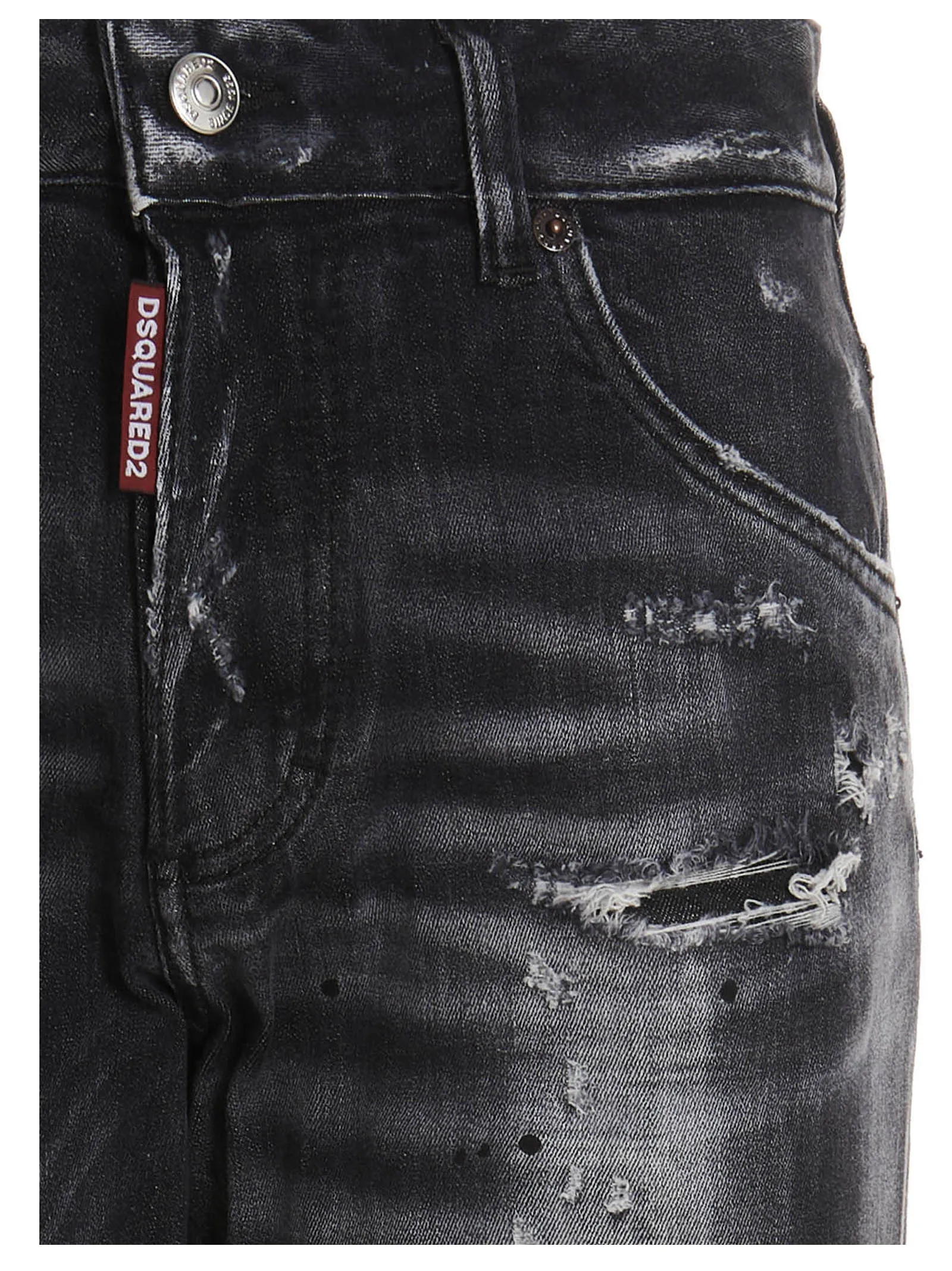 Dsquared2 Paint Splatter Cropped Leg Jeans