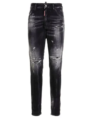 Dsquared2 Paint Splatter Cropped Leg Jeans