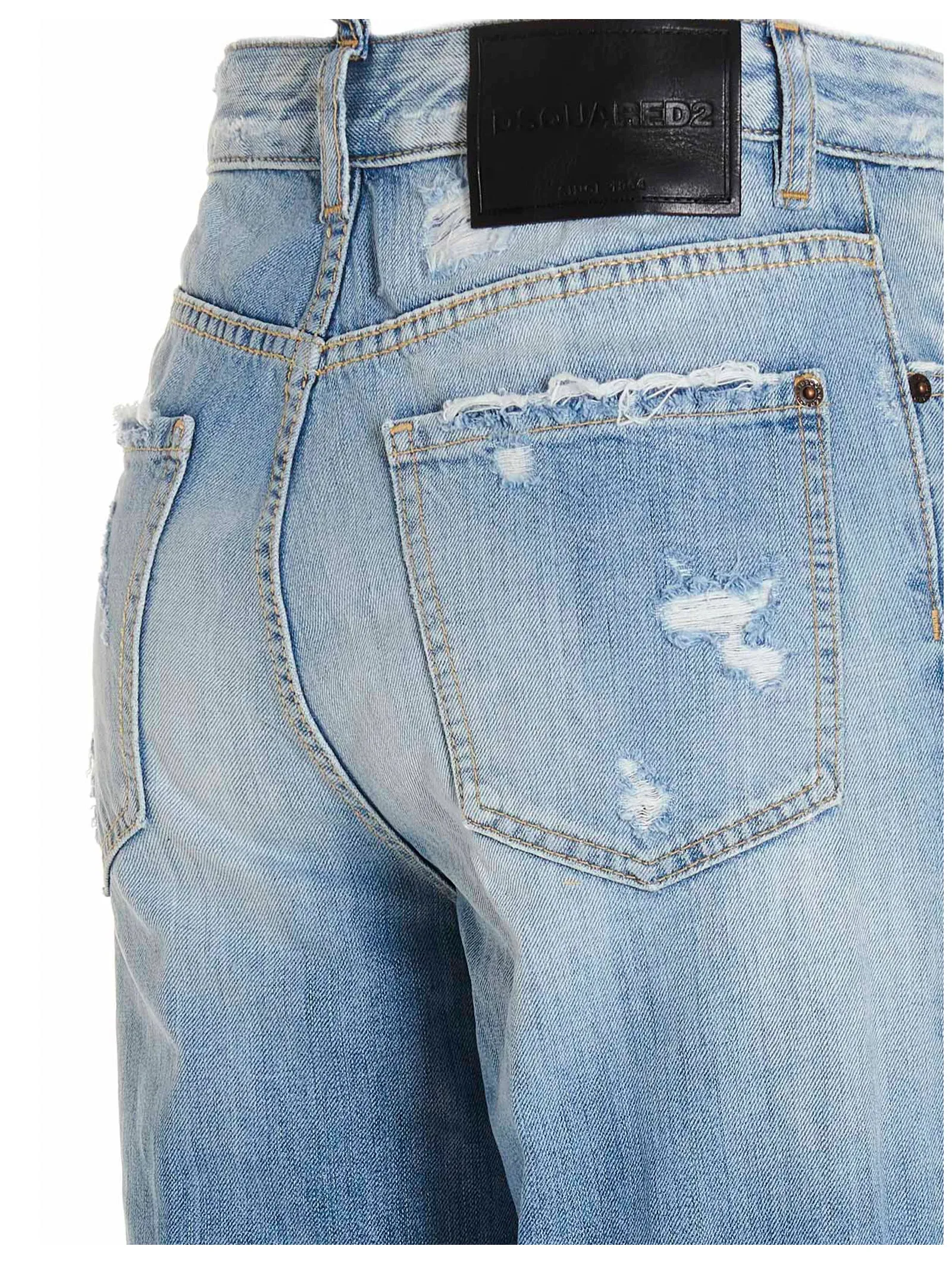 Dsquared2 Ripped Straight-Leg Jeans