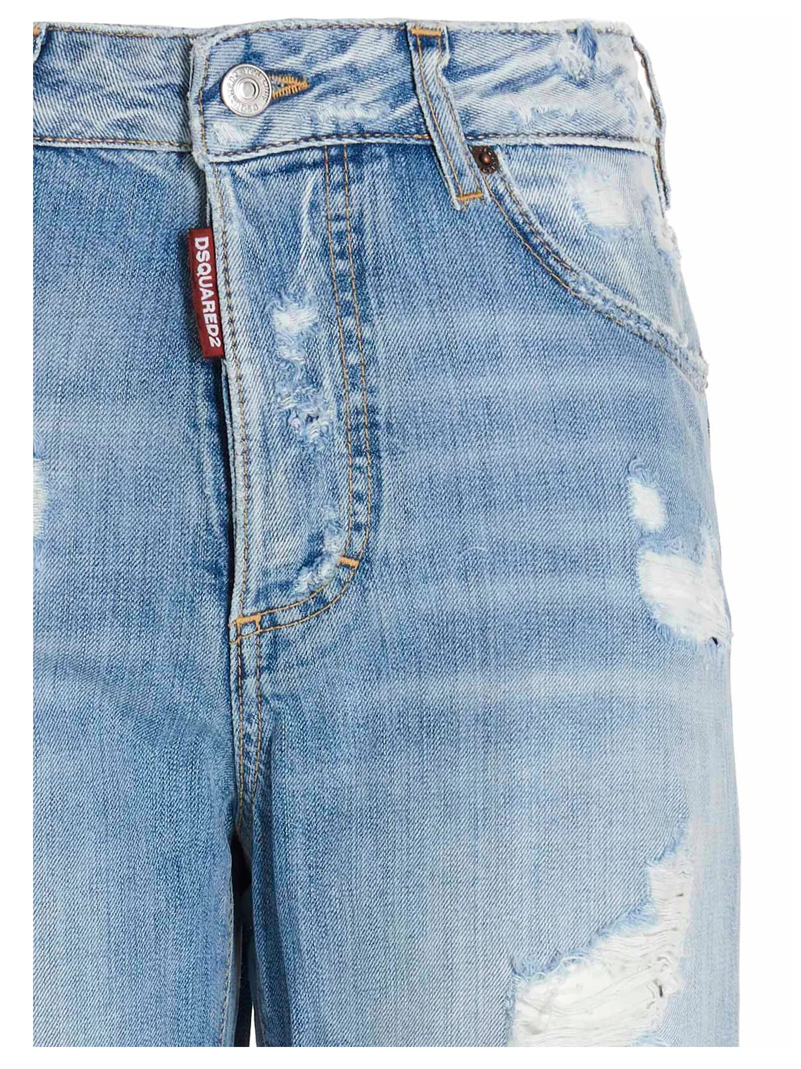 Dsquared2 Ripped Straight-Leg Jeans