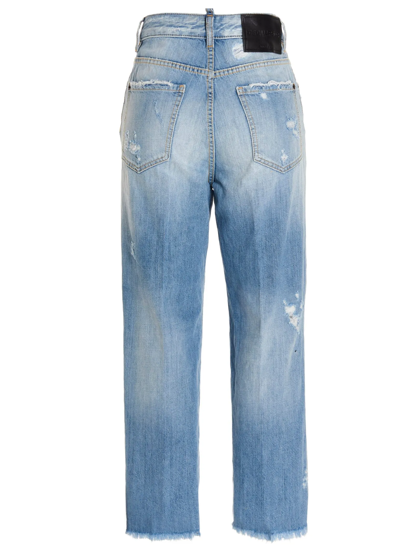 Dsquared2 Ripped Straight-Leg Jeans