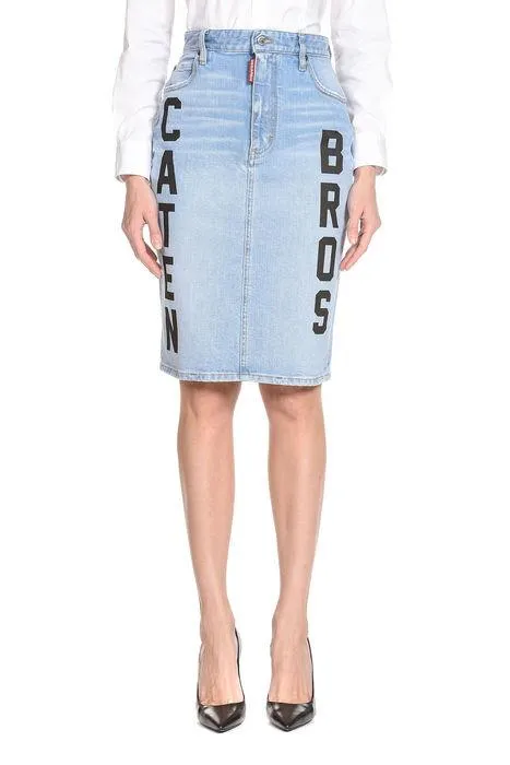 Dsquared2 Slogan Print Pencil Skirt