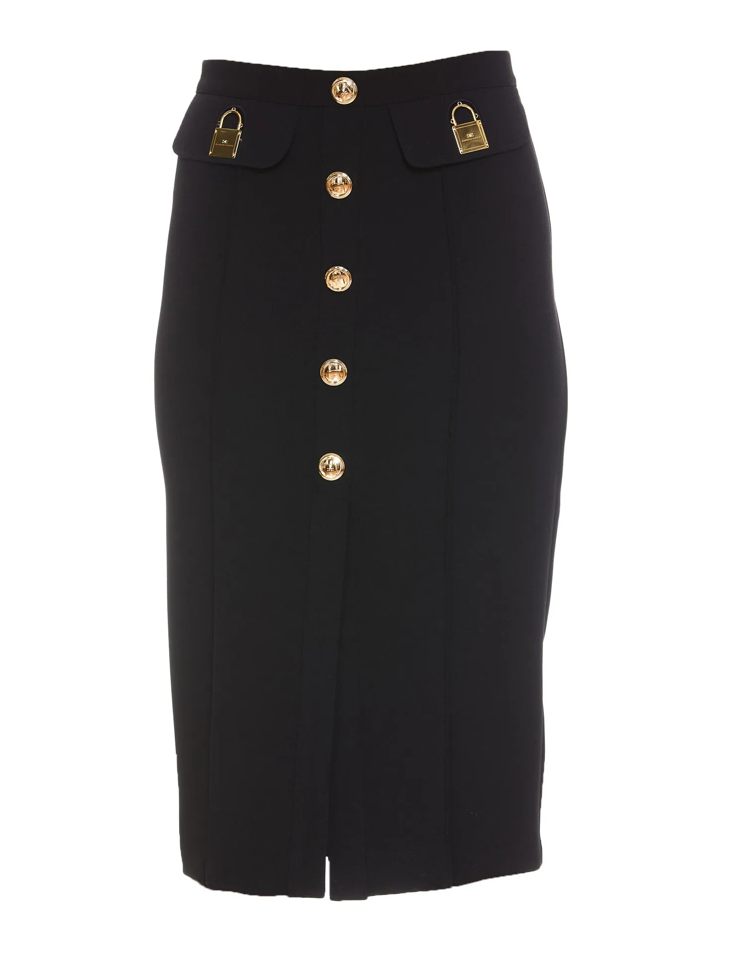 Elisabetta Franchi Front Slit Midi Pencil Skirt