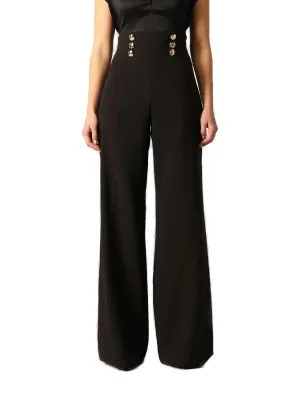 Elisabetta Franchi High-Waist Button Detail Trousers