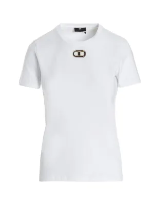 Elisabetta Franchi Logo Plaque Crewneck T-Shirt