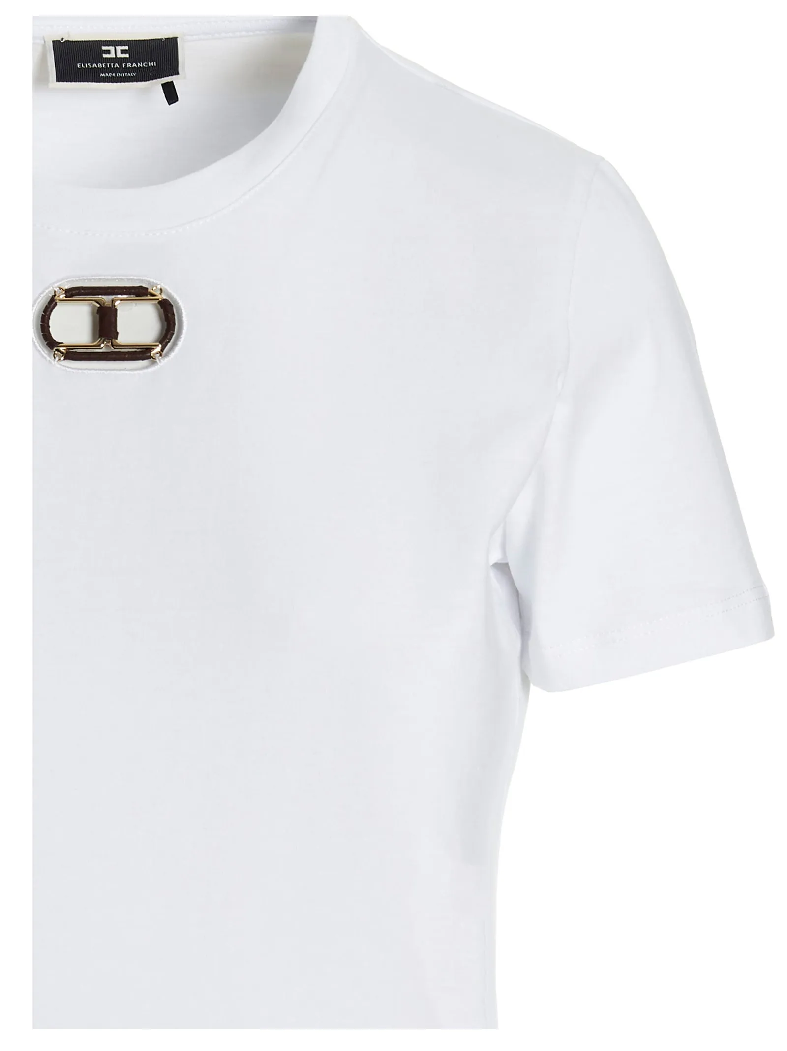 Elisabetta Franchi Logo Plaque Crewneck T-Shirt