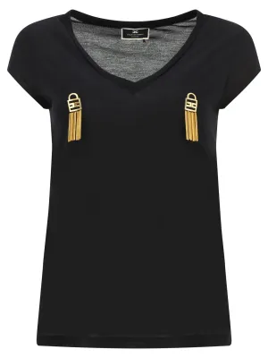 Elisabetta Franchi Padlock-Detailed T-Shirt