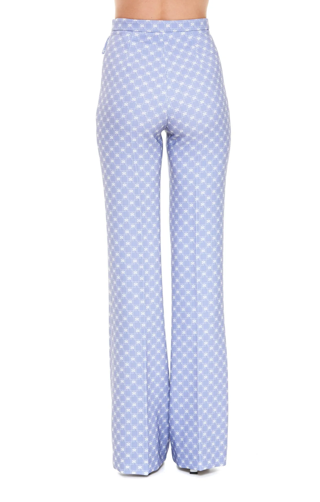 Elisabetta Franchi Square Logo Flared Trousers