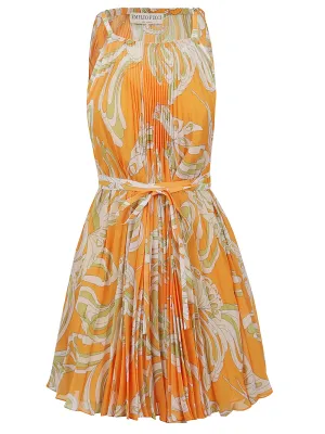Emilio Pucci Farfalle-Print Pleated Mini Dress