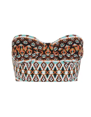 Ermanno Scervino Bead-Embroidered Bustier Top