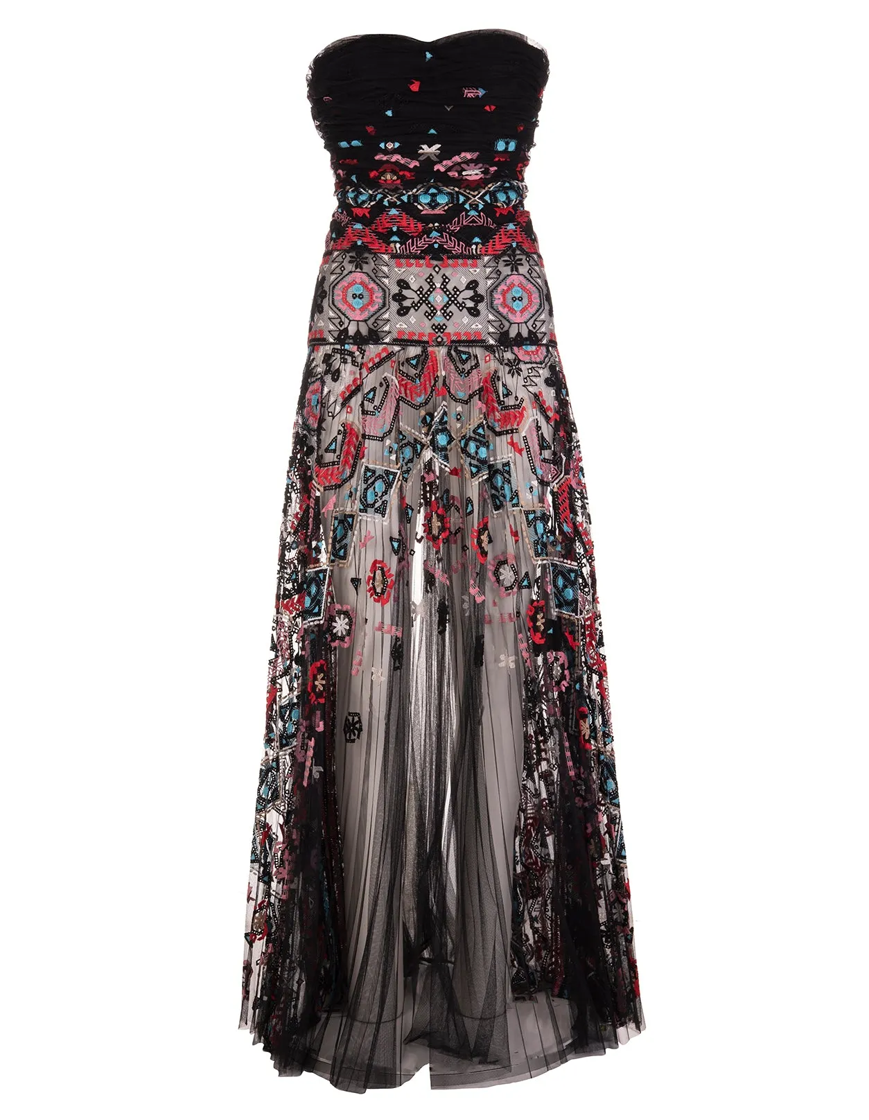 Ermanno Scervino Strapless Embroidered Dress