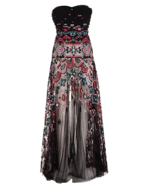 Ermanno Scervino Strapless Embroidered Dress