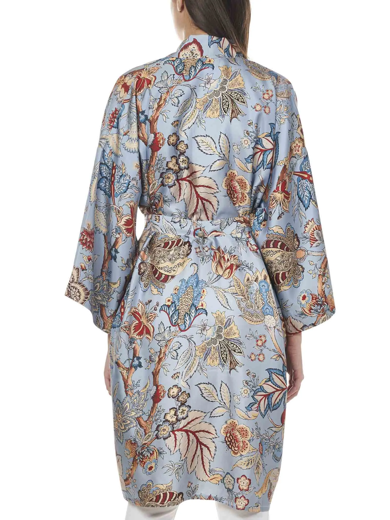 Etro Allover Floral Print Tied-Waist Jacket