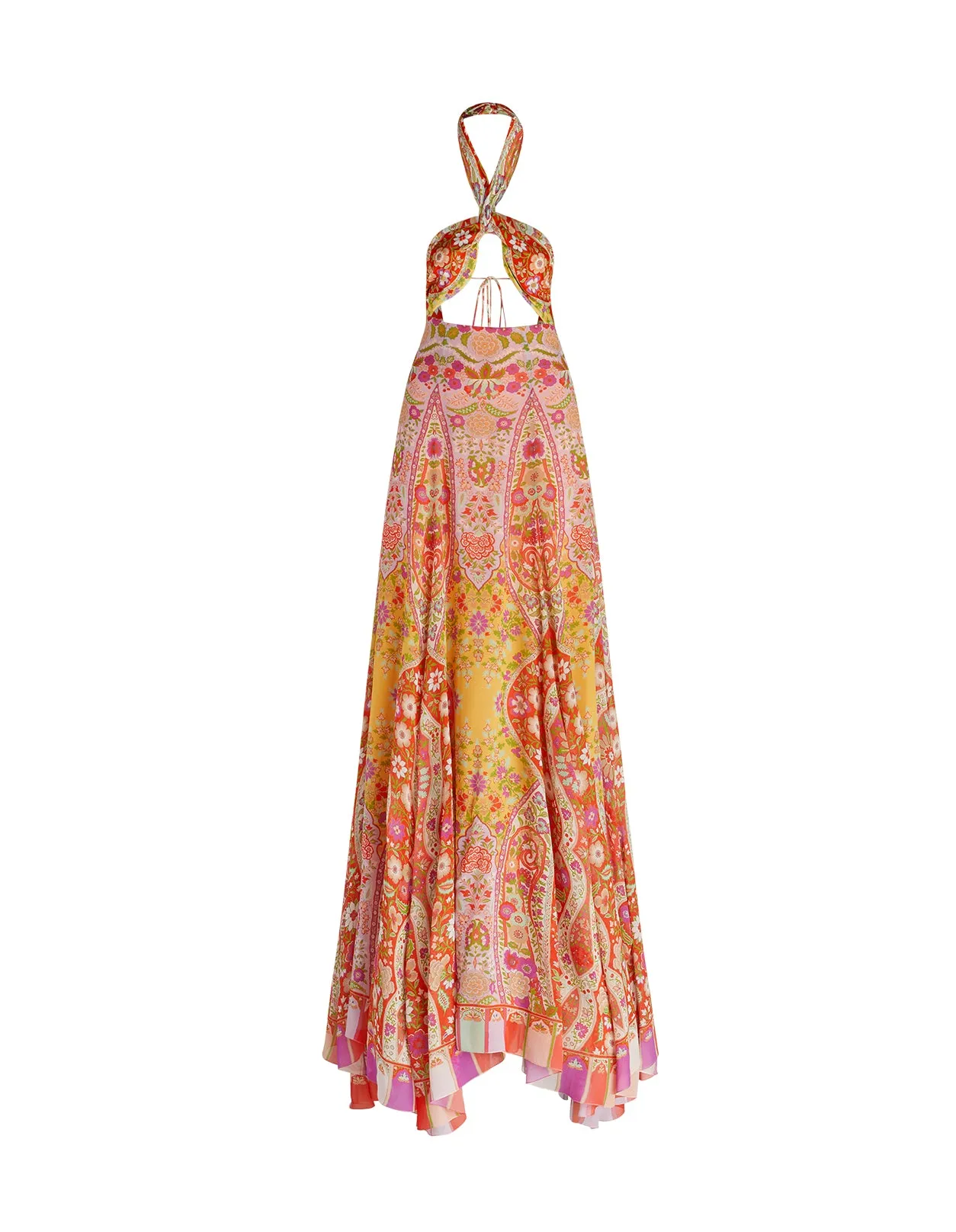 Etro Floral Paisley Print Halterneck Maxi Dress