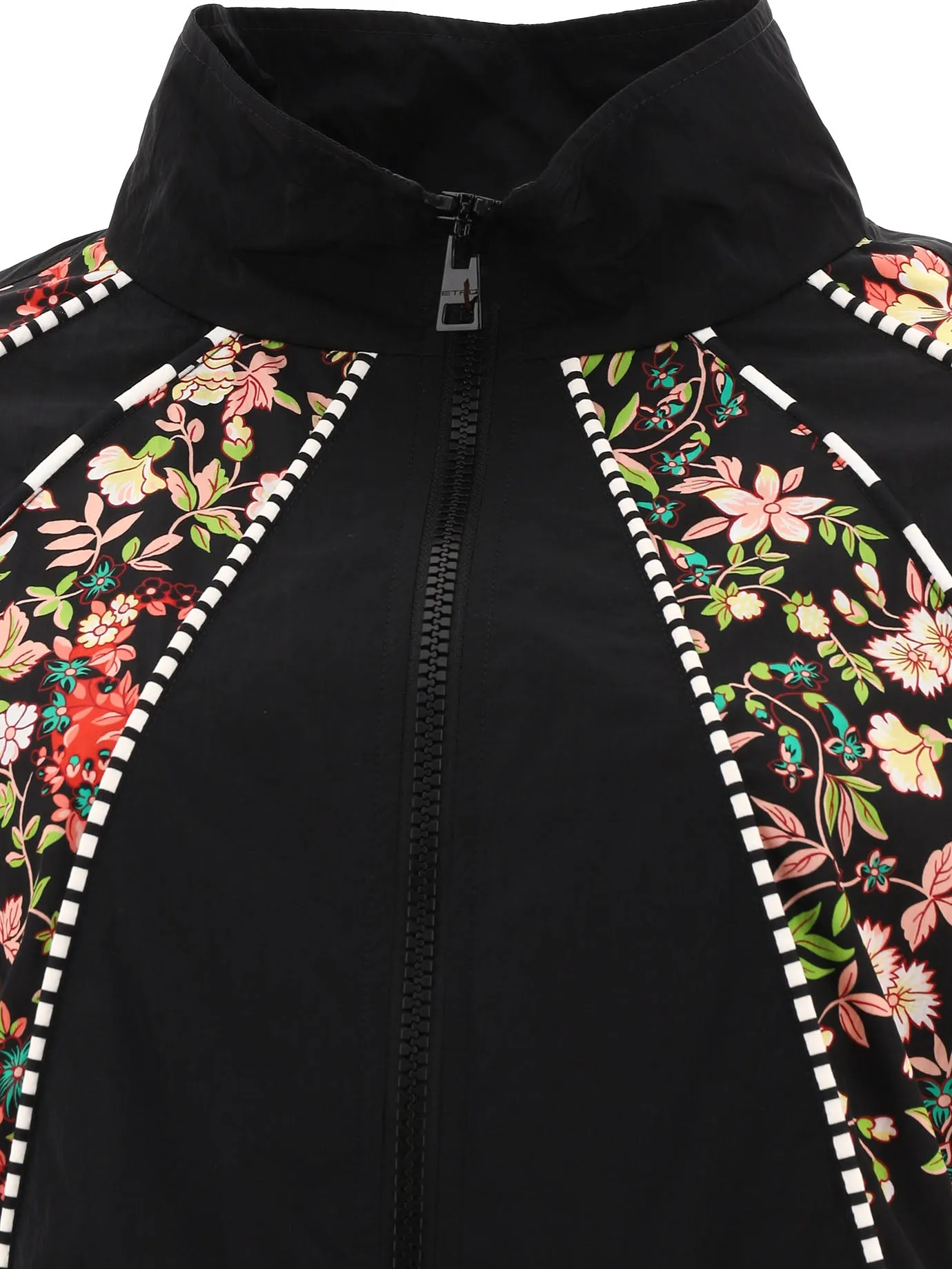 Etro Floral Patterned Zipped Cropped Jacket