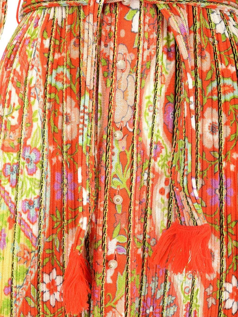 Etro Floral Printed Belted-Waist Dress