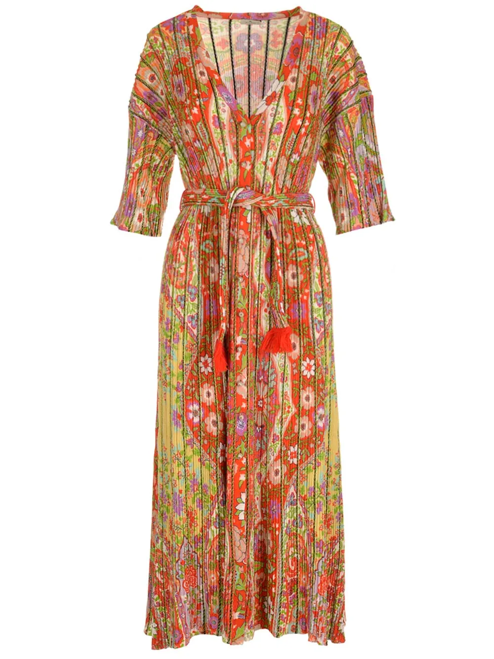 Etro Floral Printed Belted-Waist Dress