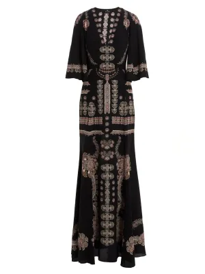 Etro Graphic Printed V-Neck Maxi Dress